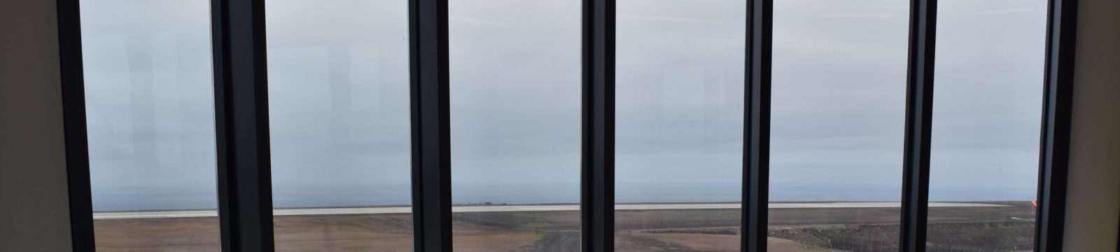 Photo of the view across the runway from the pilot's briefing room