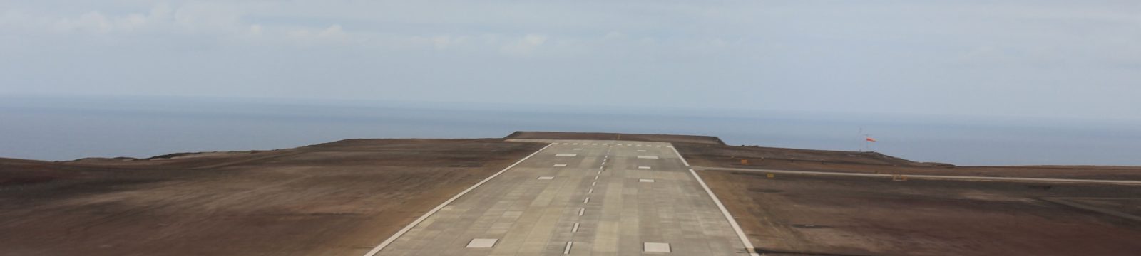 Photo of the runway at St Helena Airport looking south