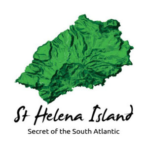 St Helena Tourism Office Logo - island image and associated wording