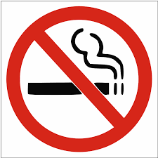 No smoking logo - cigarette with a red oblique line crossing it